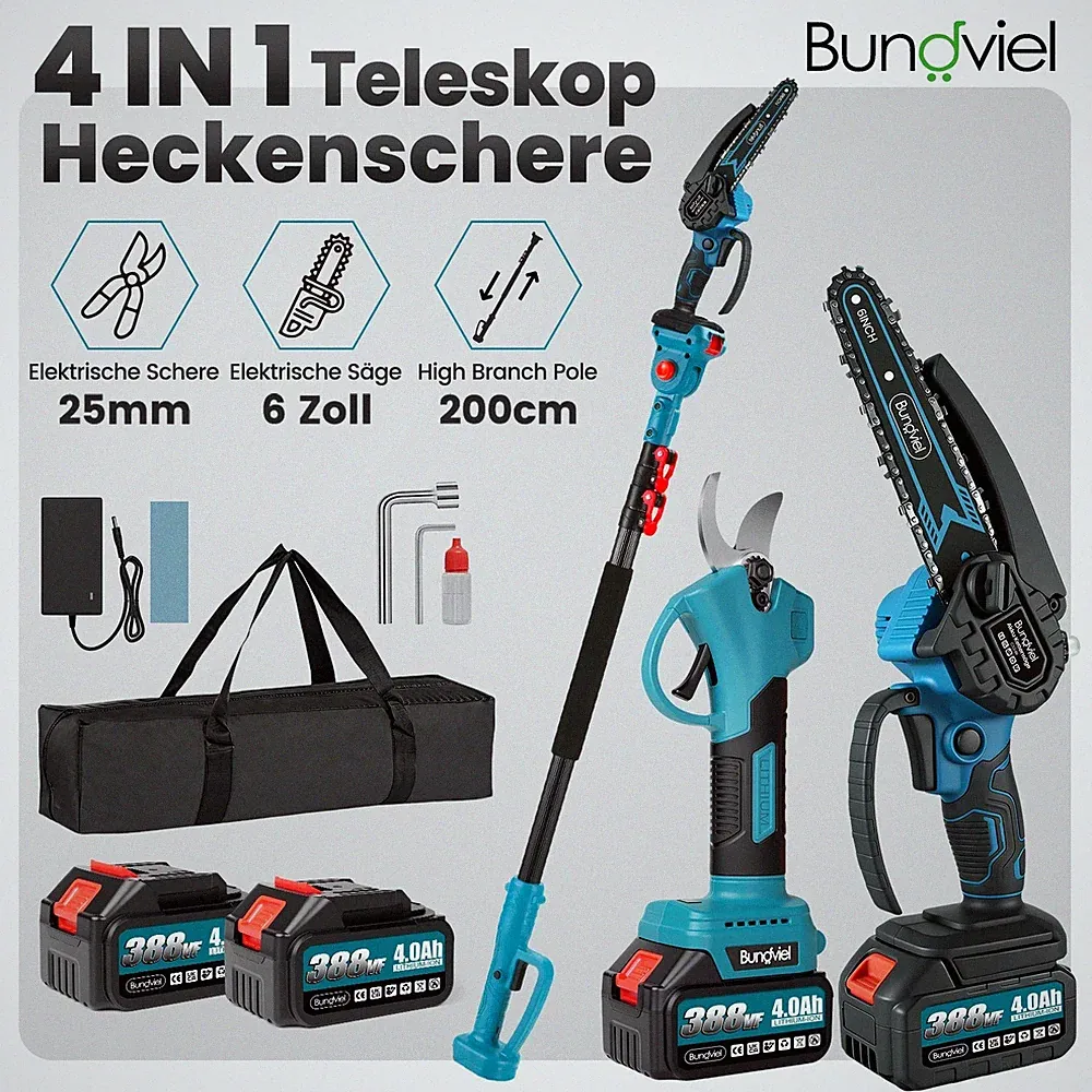 Akku Kettensäge 4IN1 Teleskop Astsäge Hochentaster 21V Akku Astschere Für Makita