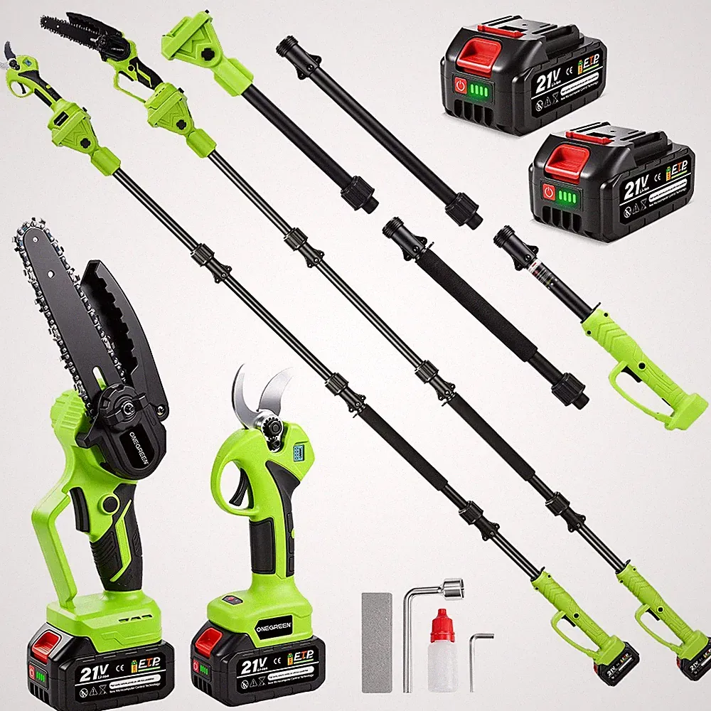 Akku Kettensäge 4IN1 Teleskop Astsäge Hochentaster 21V Astschere Gartenschere