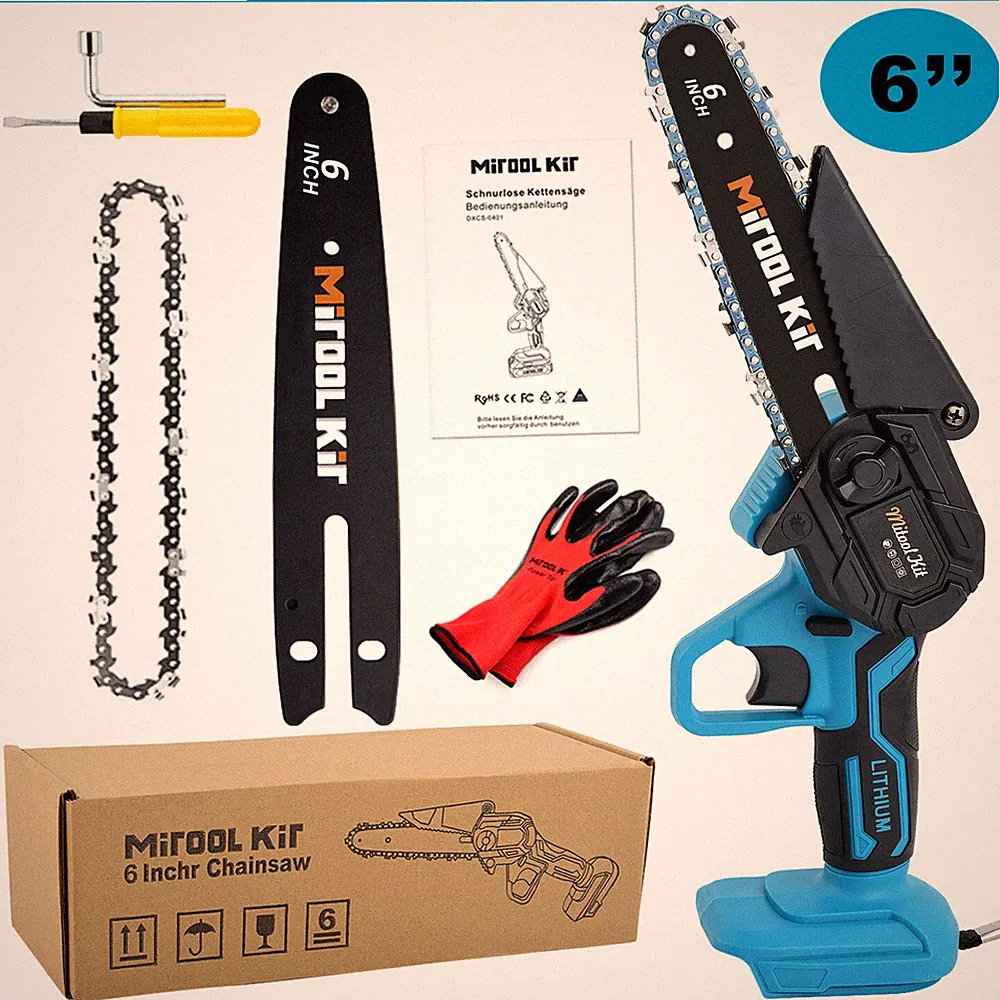 Akku Kettensäge 6'' Mini Elektro Kettensägen Handkettensäge ohne Akku Für Makita