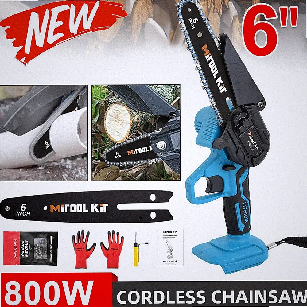Akku Kettensäge 6 Zoll Mini Elektro Kettensägen Handkettensäge Für Makita 18V DE