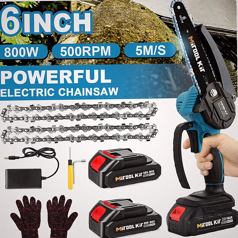Akku Kettensäge 6 Zoll Mini Elektro Kettensägen Handkettensäge Mit 2 Akku DHL⭐