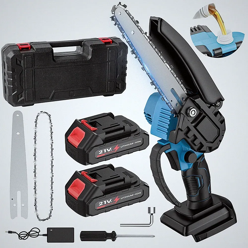 Akku Kettensäge 6 Zoll Mini Tronçonneuse Für Makita Akku Gartenschneider 2 Akkus