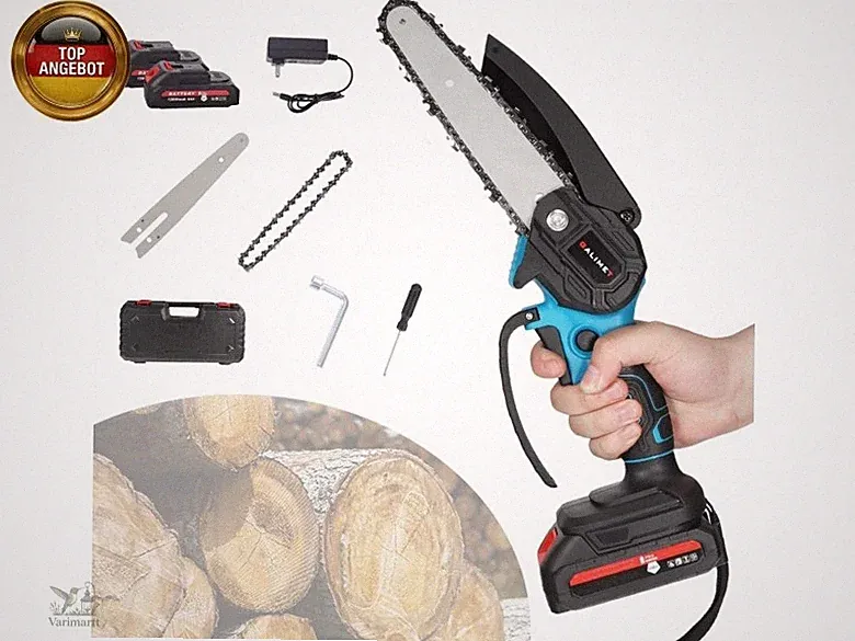 Akku Kettensäge, 6 Zoll Tragbare Mini Kettensäge Elektro Kleine Einhand Akku H