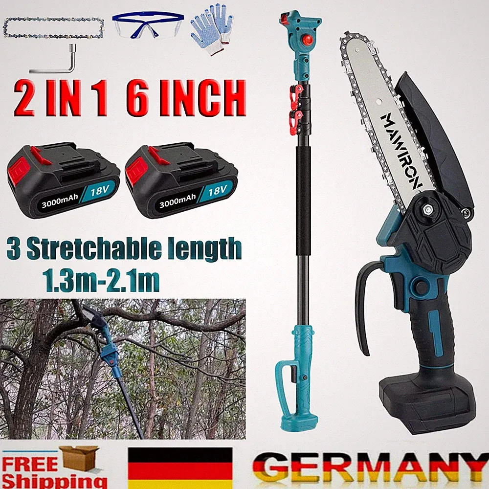 Akku Kettensäge 6Zoll Elektro Kettensägen Handkettensäge Für makita 18v Teleskop