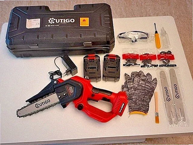 Akku-Kettensäge 8 Zoll Elektro-Kettensäge OUTIGO YL-82 m. Zubehör