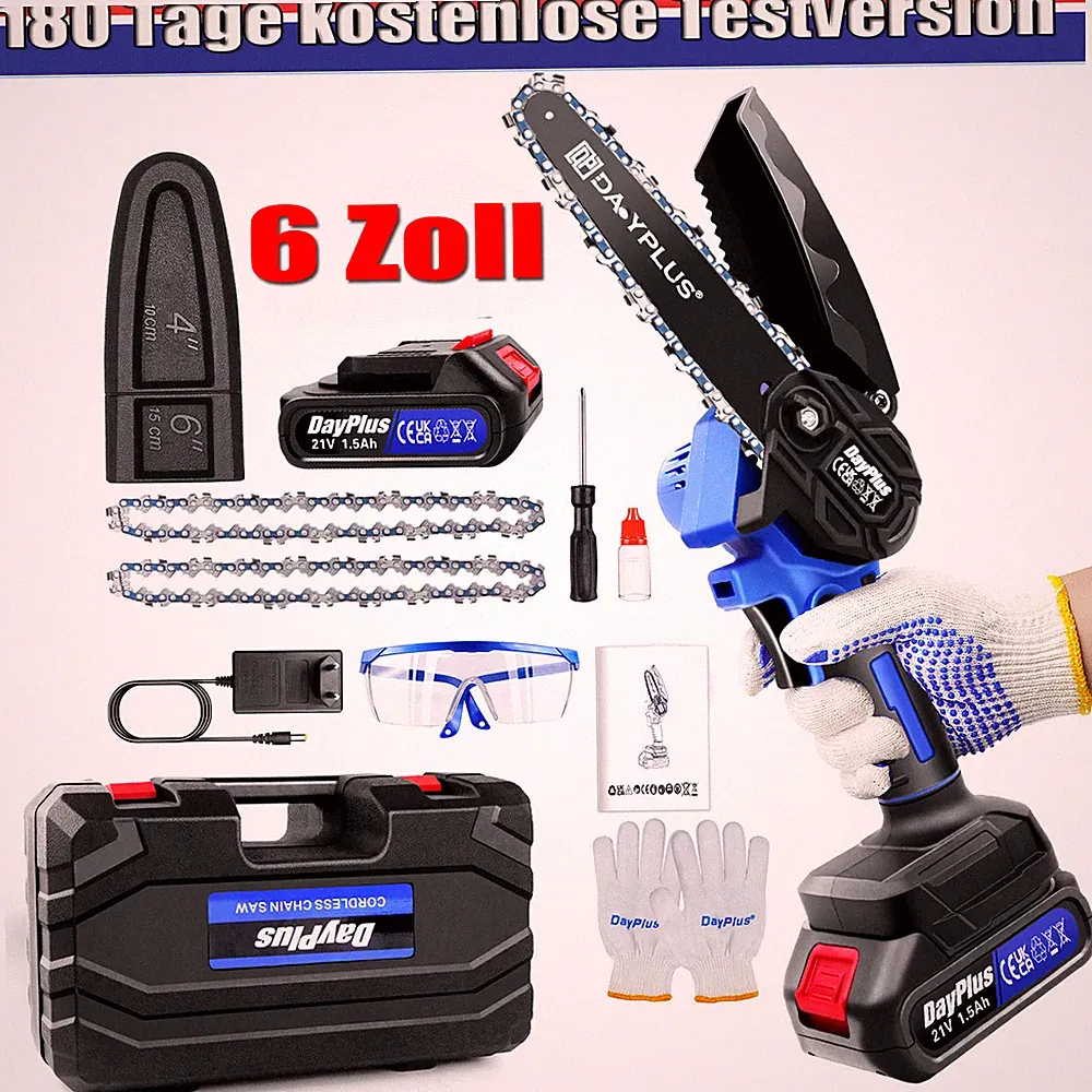 Akku-Kettensäge Elektro Kettensägen 6" mit Ladegerät Akku Für Makita 18V Battery