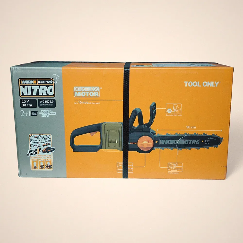 Akku-Kettensäge WORX Nitro 20V 30cm WG350E.9, Brushless Motor, ohne Akku & Ladeg