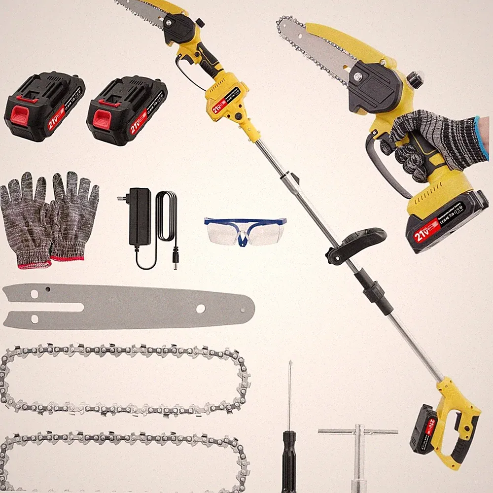 Akku Teleskop Hochentaster Astsäge Kettensäge Gartenschere Schere 21V