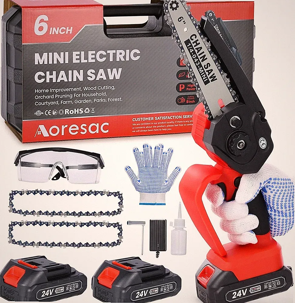 AOESAC Aoresac Mini Elektrokettensäge 2 Akkus 21 V Ladegerät - Nicht getestet