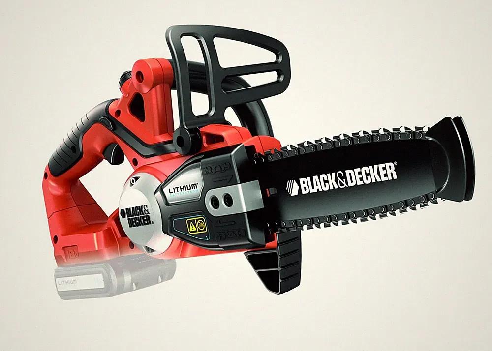 BLACK+DECKER Akku-Kettensäge 18V Li-Ion ohne Akku Ladegerät 16cm Astsäge Garten