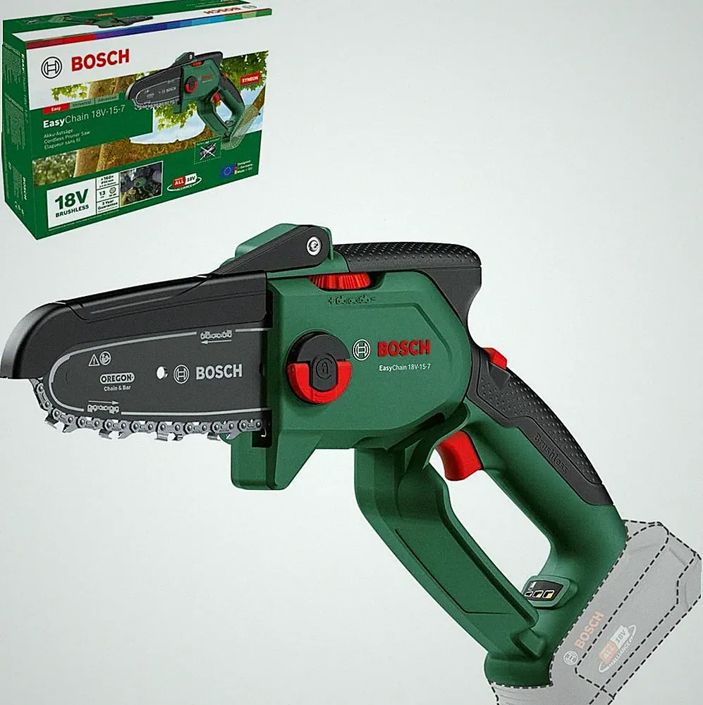 Bosch Akku Mini-Kettensäge 18V kompakt leicht für Garten & Astschnitt