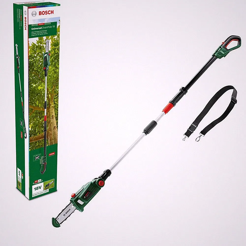 Bosch Akku-Teleskop-Hochentaster + Sägekette + Kettensägenöl 06008B3101