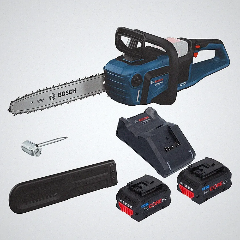 Bosch GKE18V-40 Professional Kettensäge 18V 40 cm + 2x ProCORE Akku 8 Ah + Lader