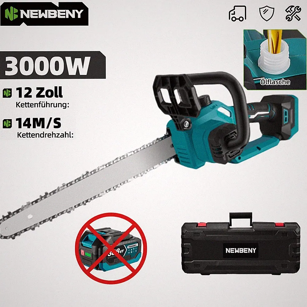 Bürstenlos Für Makita 18V Akku Kettensäge Elektro Motorsäge Baumsäge 12 Zoll DE