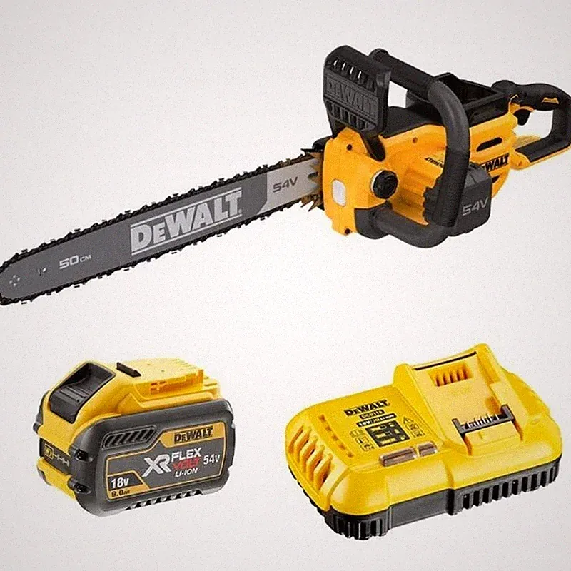 DeWalt Akku-Kettensäge 54V 50cm bürstenlos + Akku 9Ah + Ladegerät DCMCS575X1-QW