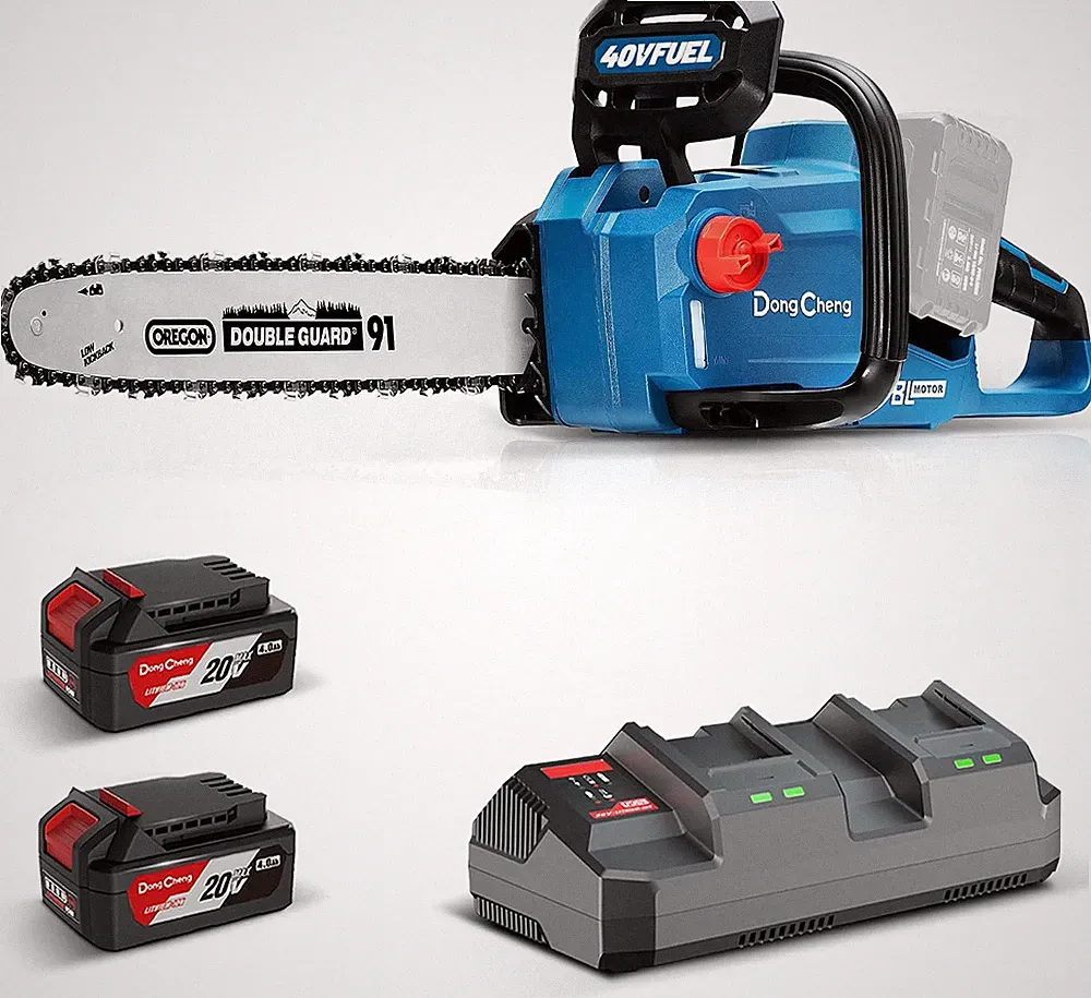 Dongcheng Akku Kettensäge 40V, Brushless 1600W, 38Cm Schnittlänge, 2×4Ah | 39Cc