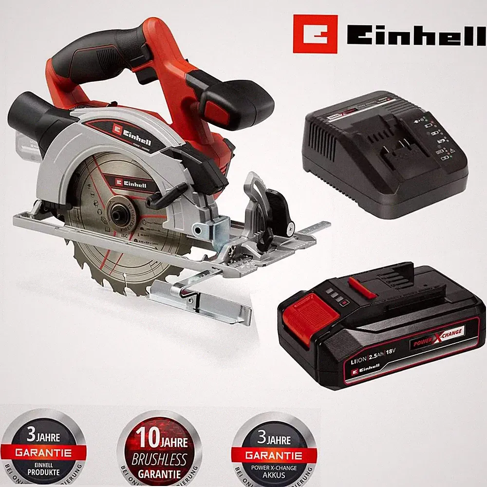 Einhell Akku-Handkreissäge TE-CS 18/165-1 Li-S 18V mit Akku 2.5 Ah und Ladegerät