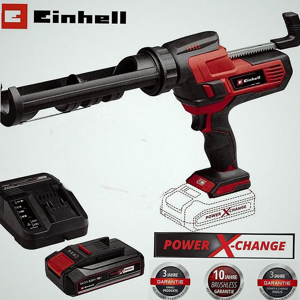 Einhell Akku-Kartuschenpistole TE-SG 18/10 Li 18V mit Akku 2.5 Ah und Ladegerät