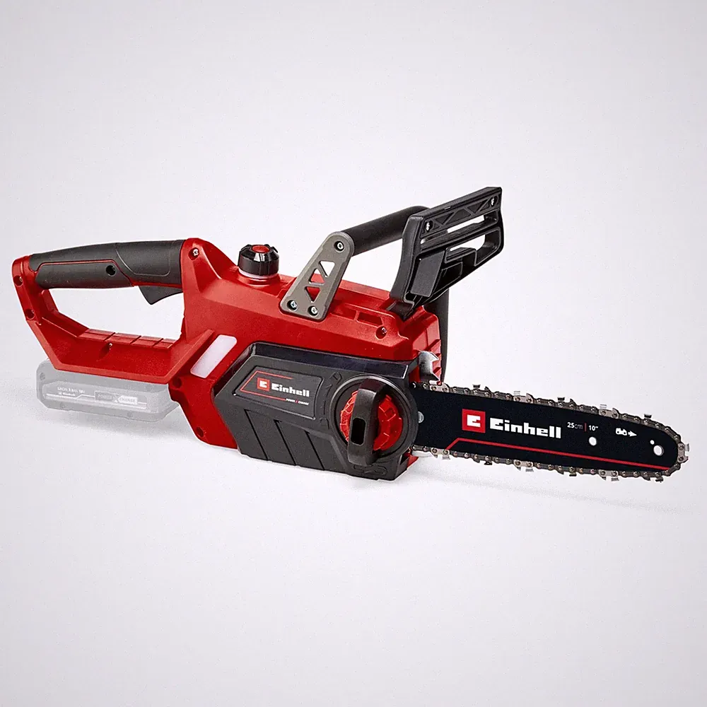 Einhell Akku-Kettensäge GE-LC 18/25 Li-Solo Power ohne Zubehör, Schwarz, Rot
