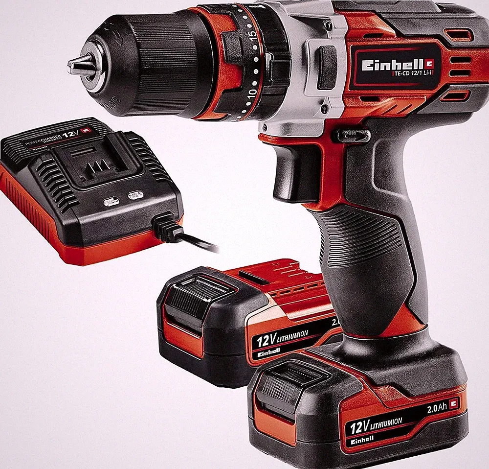 Einhell Akku-Schlagbohrschrauber TE-CD 12/1 Li-i mit Ladegerät und 2x 2AH Akku