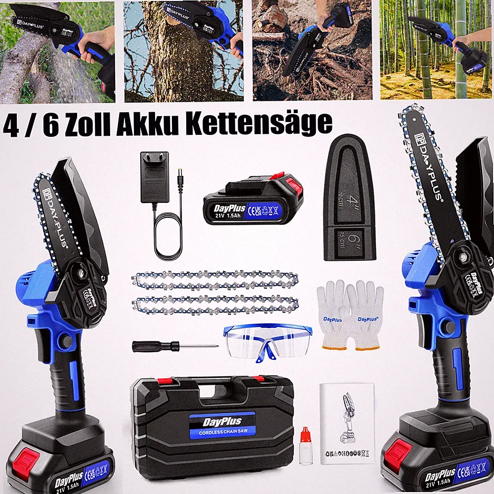 Elektrische Astsäge Wiederaufladbare Sah Spliting Kettensäge Werkzeug + zubehör