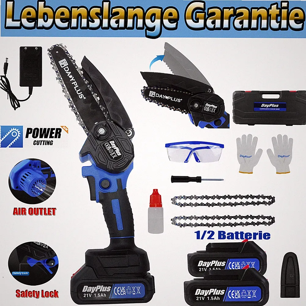Elektro Kettensäge Akku Kettensäge Mit Akku Ladegerät Baumsäge Handkettensäge 6"