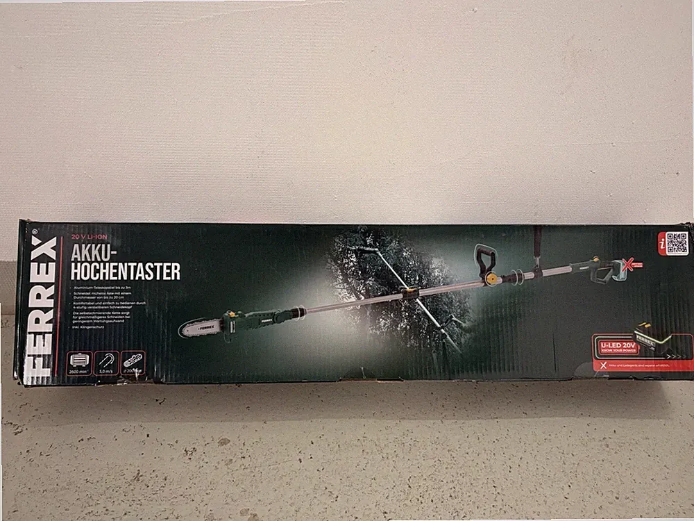 Ferrex Akku Hochentaster 20V Teleskop Astsäge Baumsäge Elektrosöge Neu Und Ovp