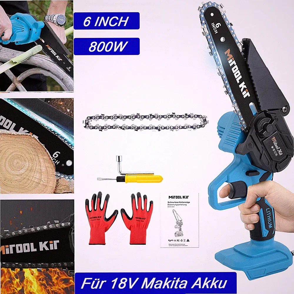 Mini Akku Kettensäge 6 Zoll Elektro Kettensägen Handkettensäge für Makita 18V