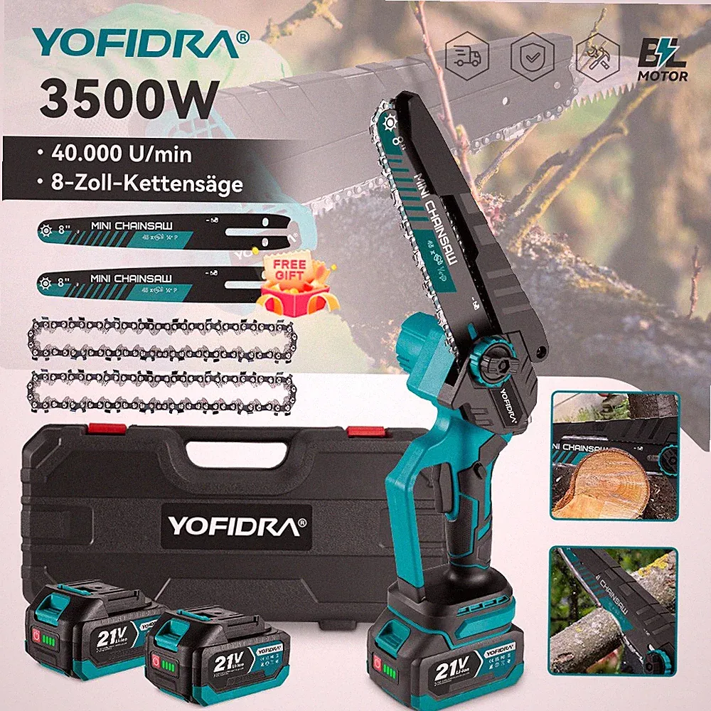 Für 18V Makita Akku 8 Zoll Kettensäge Motorsäge Einhandsäge Öl Baumsäge + 2 Akku