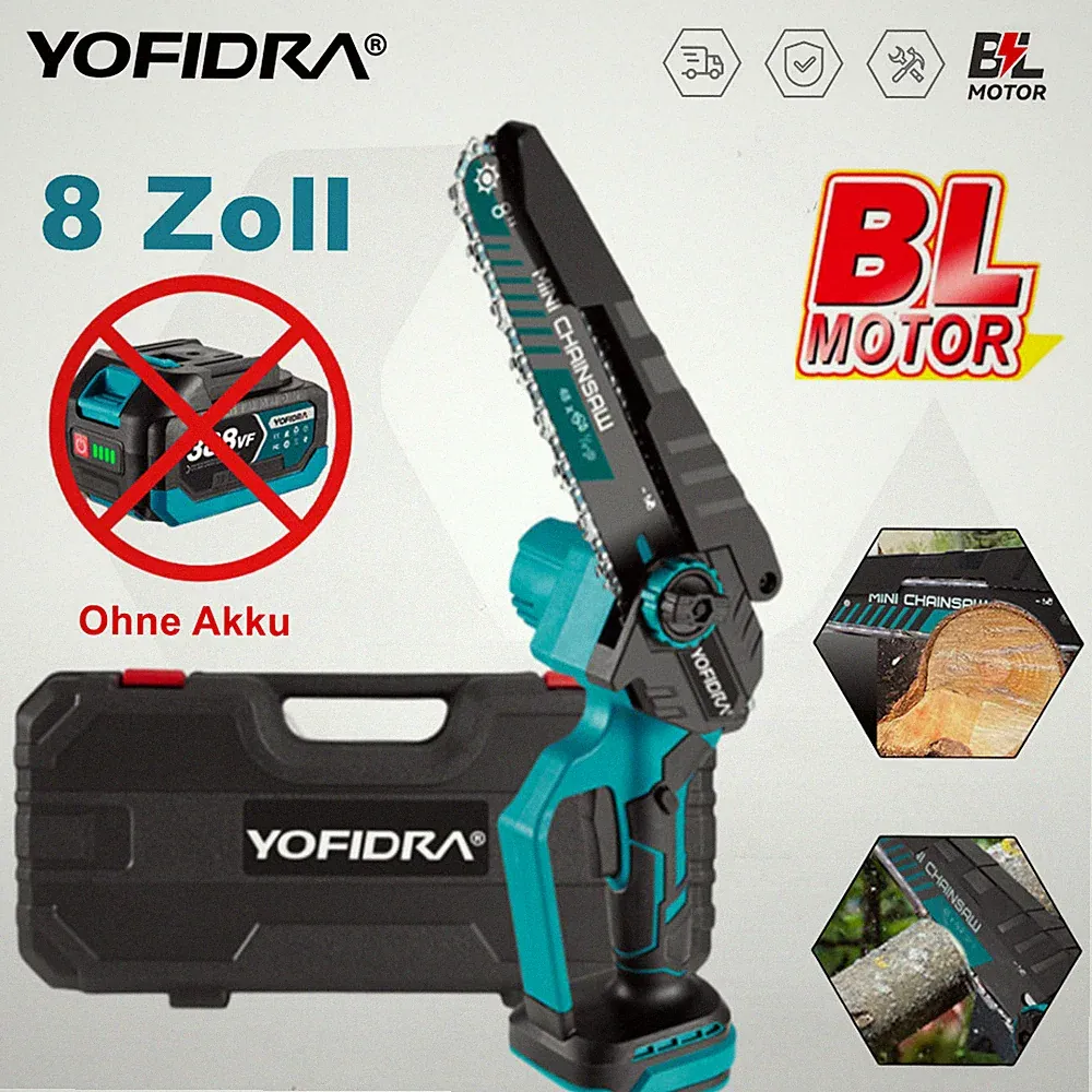 Für 18V Makita Akku Kettensäge 8 Zoll Baumsäge Mit Koffer & Eingebaute Ölflasche