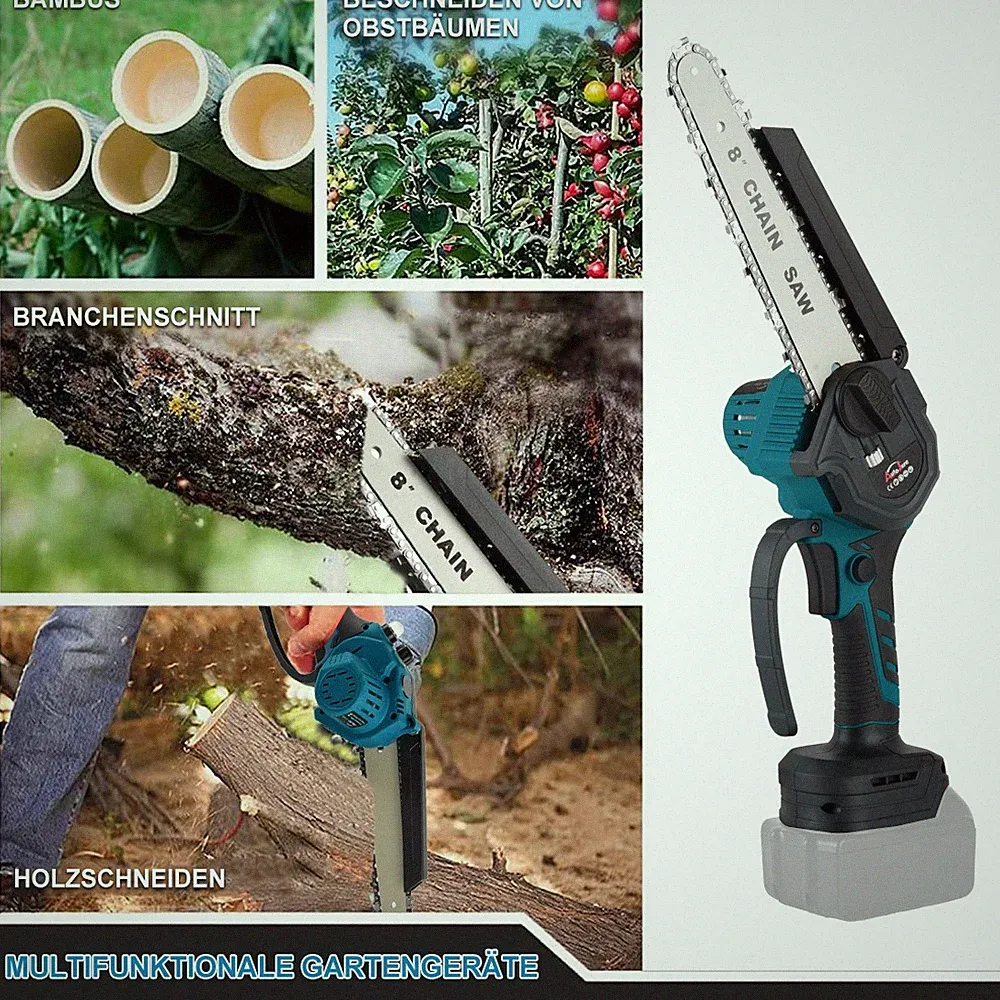Für 18V Makita Akku Kettensäge 8 Zoll Mini Elektro Handkettensäge mit Ölsystem
