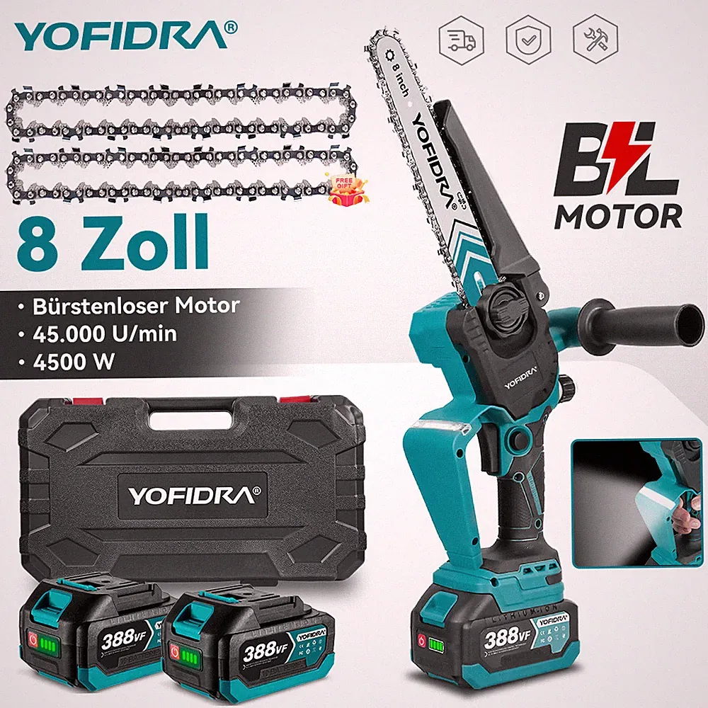 Für 18V Makita Akku Kettensäge Mini Elektro Motorsäge Handkettensäge 8 Zoll