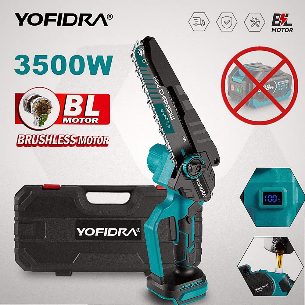 Für Makita 18V Akku Kettensäge 8 Zoll Astkettensäge Handkettensäge mit Ölsystem