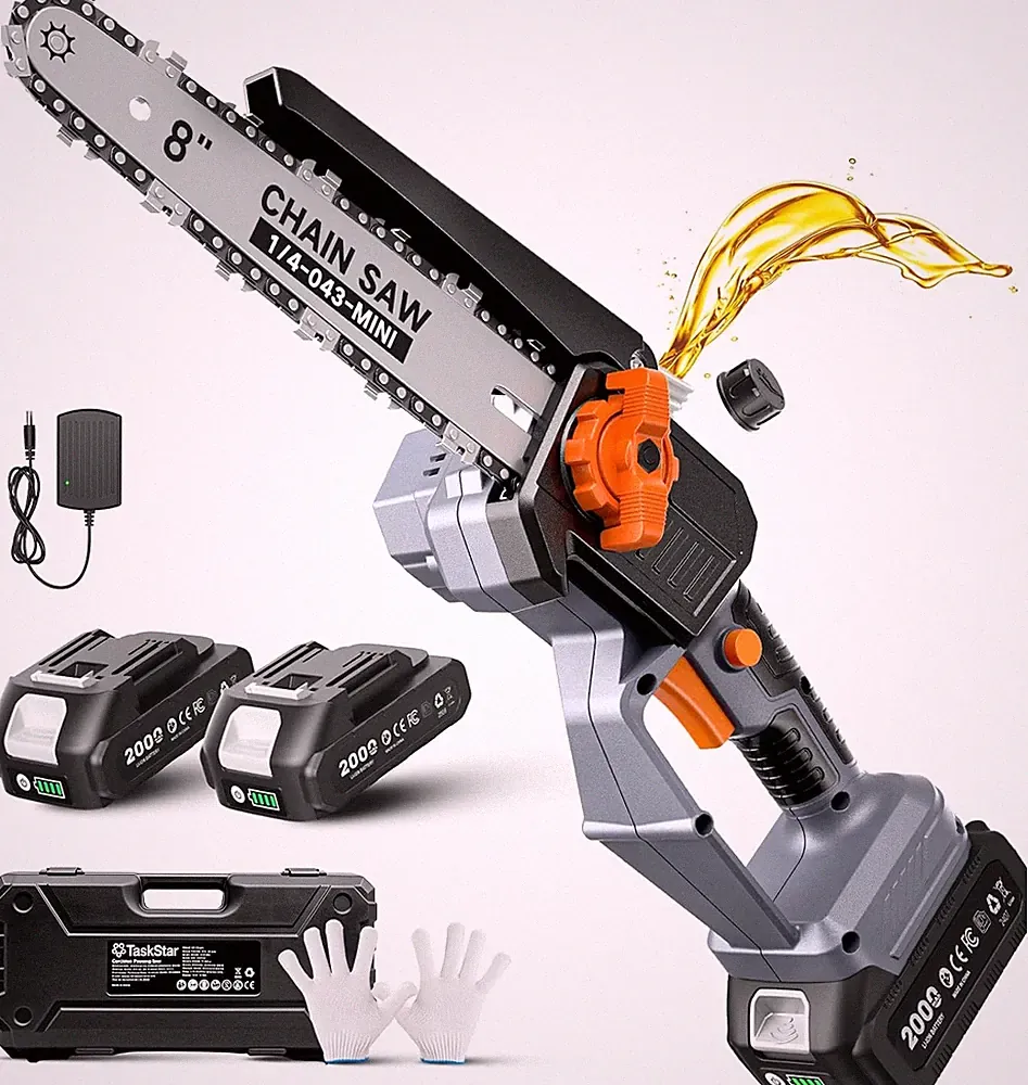 Für Makita 18V Akku Kettensäge 8-Zoll Mini Handkettensäge Doppelakku Astsäge Set