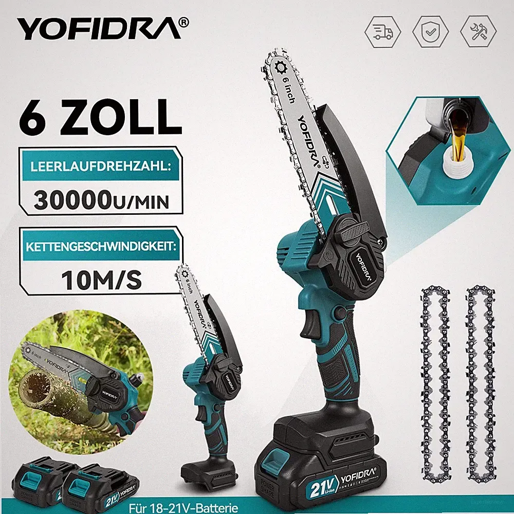 Für Makita 18V Akku Kettensägen 6'' Elektro Einhandsäge mit Automatischer Öler