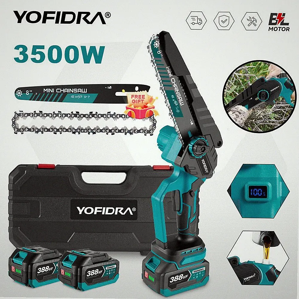 Für Makita 18V Akku Kettensägen Bürstenloser 8'' Elektro Motorsäge Mit Ölkanne