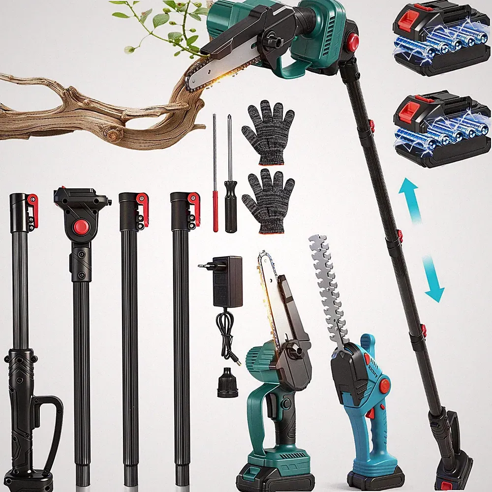 Für Makita 4IN1 Akku Kettensäge Teleskop Hochentaster Gartenschere mit 2 Akkus
