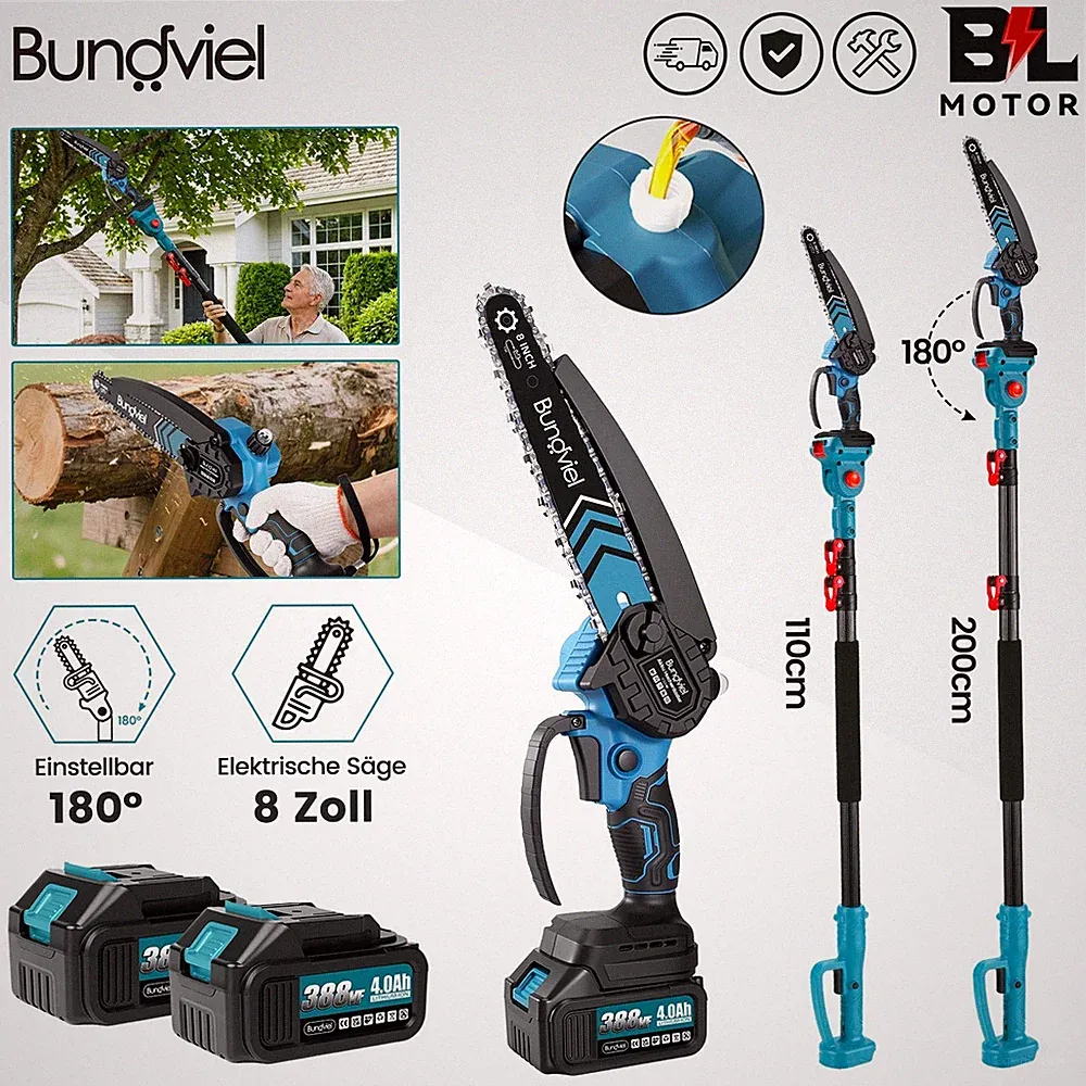 Für Makita 8" Akku Kettensäge 2IN1 Teleskop Astsäge Hochentaster Akku Astschere