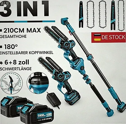 Für Makita Akku Kettensäge 3IN1 Teleskop Astsäge Hochentaster 21V Akku Astschere