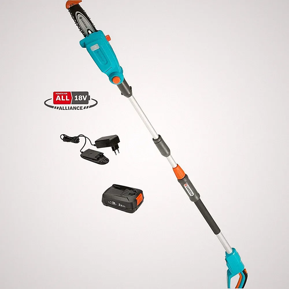 Gardena Akku Hochentaster TCS 20/18V P4A Teleskop Kettensäge + Akku + Ladegerät