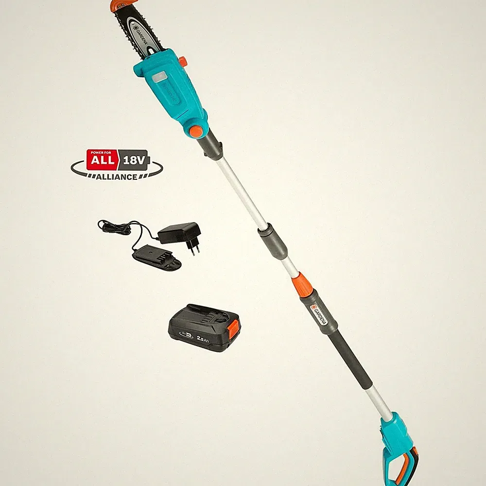 Gardena Akku Hochentaster TCS 20/18V P4A Teleskop Kettensäge + Akku + Ladegerät