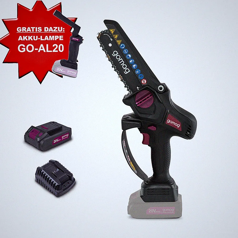 Gomag GO-GS150 Akku-Gehölzschneider Schnittlänge150mm 20V Brushless inkl Zubehör