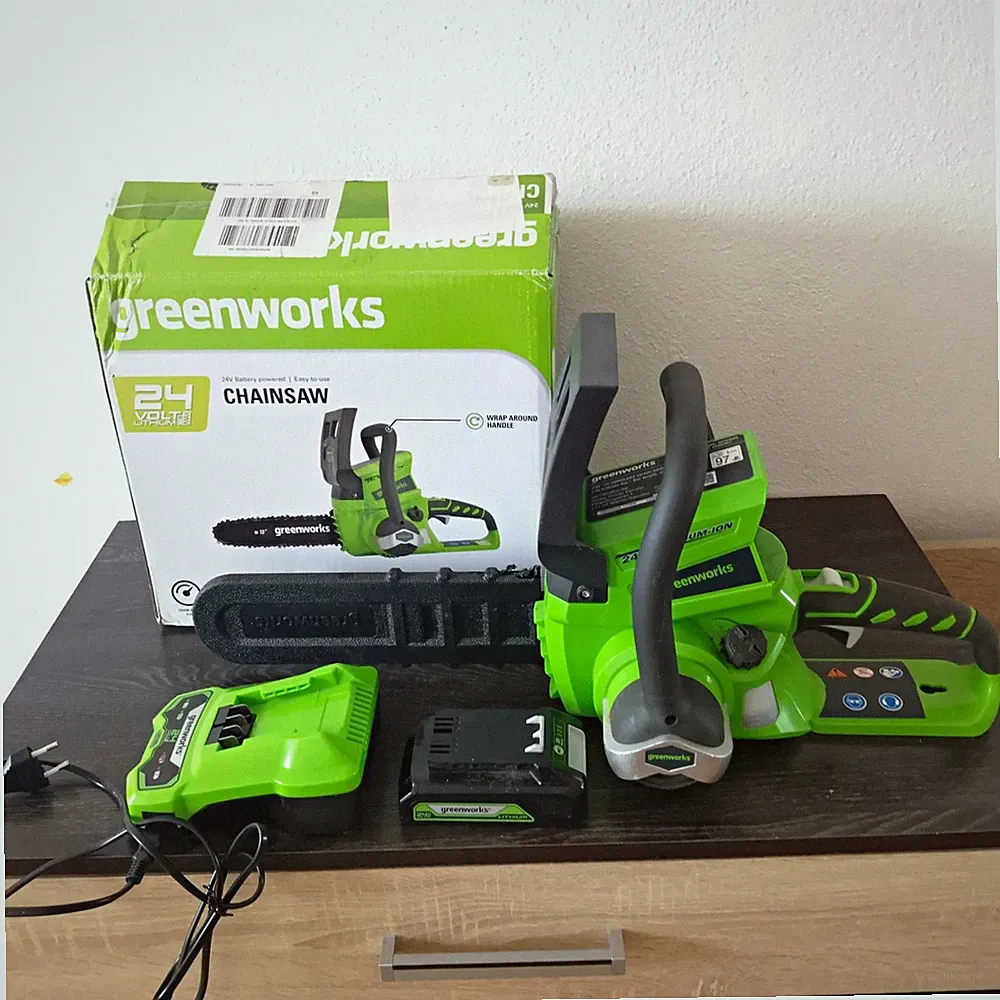 Greenworks 24 V Akku-Kettensäge inkl. Akku, Ladegerät, Schwertschutz