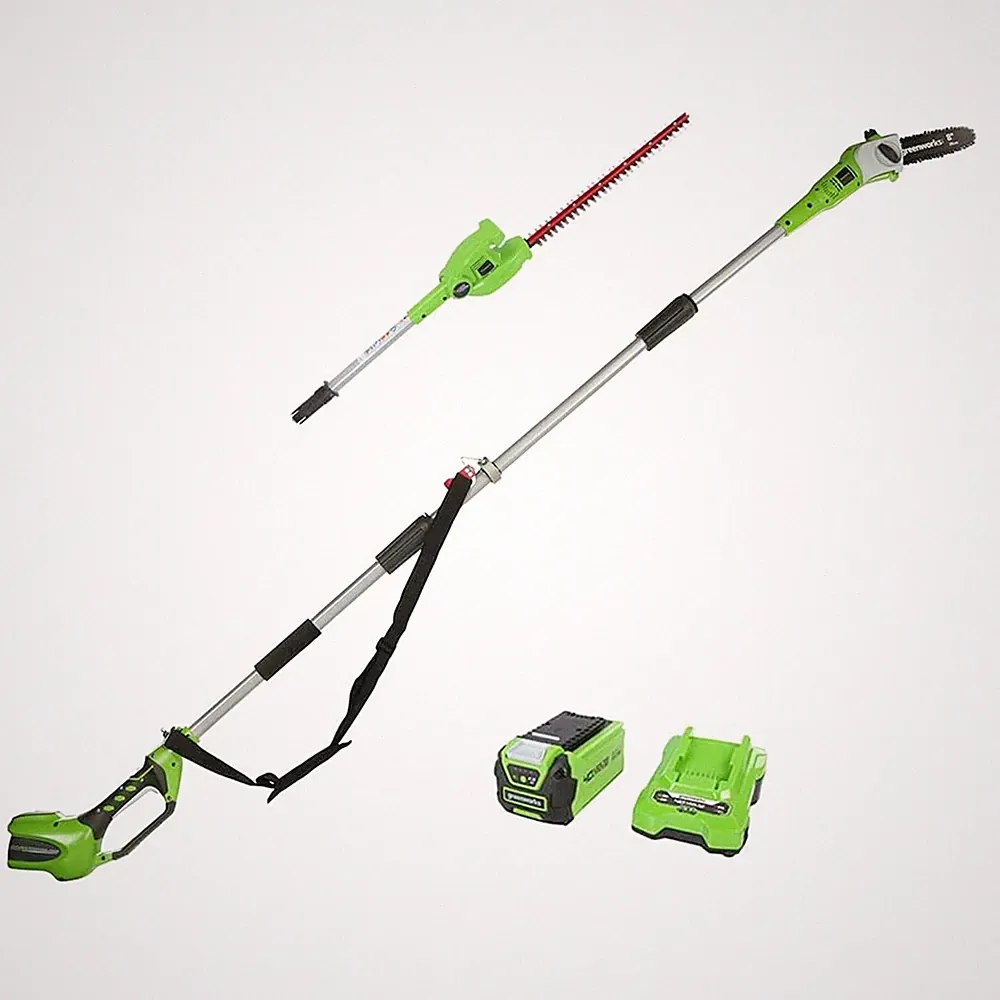Greenworks 40V Akku Hochentaster & Heckenschere G40PSHK2 + 2Ah Akku & Ladegerät