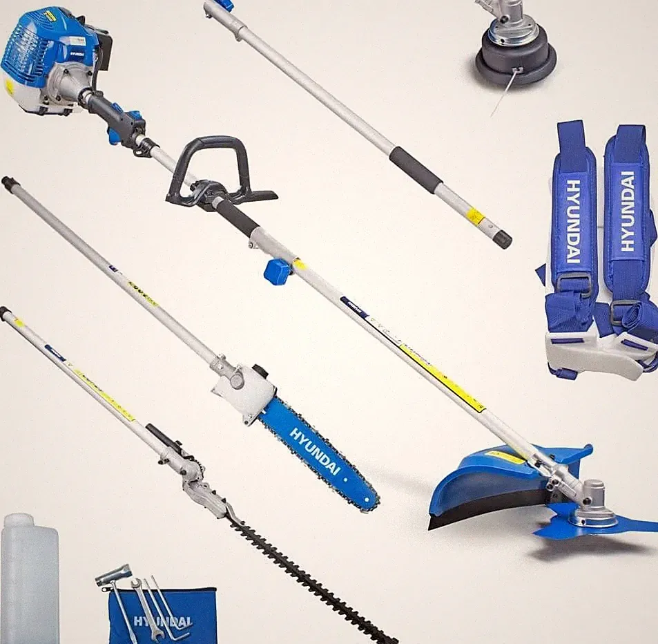 Hyundai 52cc Benzin 5 in 1 Garten Multitool Freischneider Heckenschere Säge
