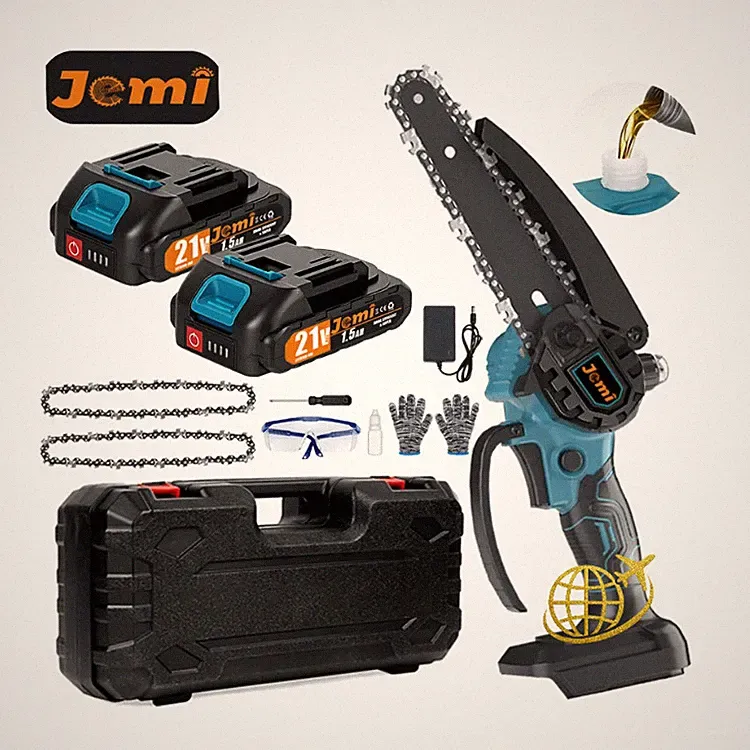 Jemi Tool 6-Zoll-Hand-Akku-Elektrokettensäge, geeignet für Garten- und