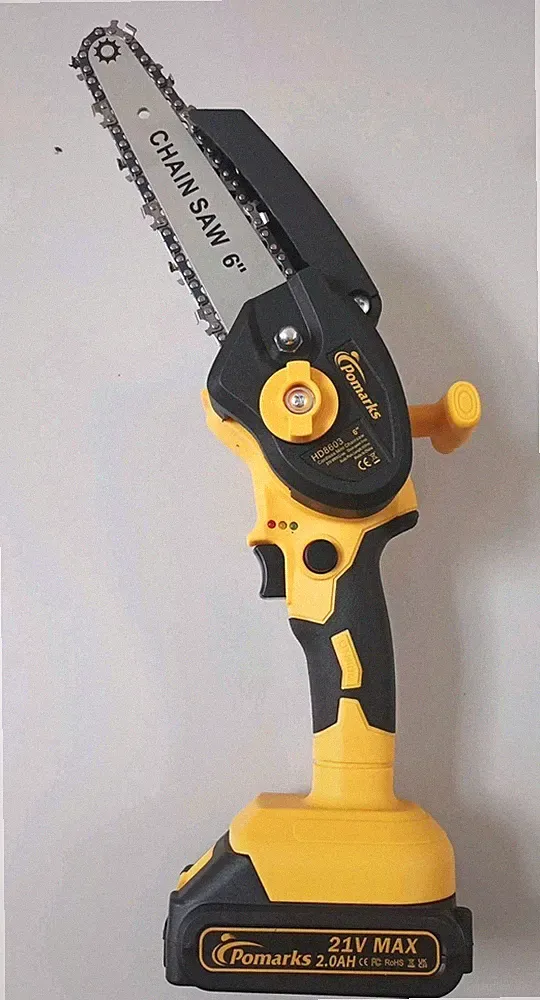 Kättensäge Elektrisch 21W Pomarks Neu Holz Mini 2.0AH Ketten Säge 2 Li-ion Akku