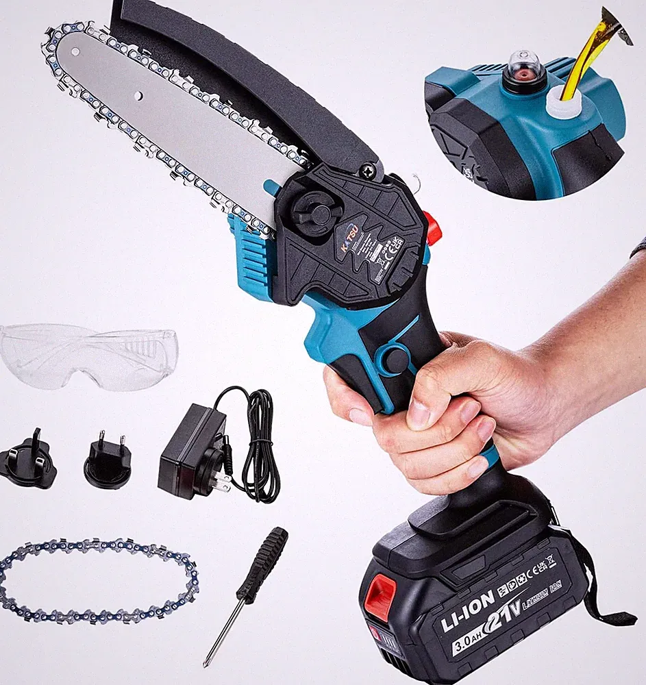 KATSU FIT-BAT 21V Akku Kettensäge 6 Zoll Mit 3,0Ah Akku Und Ladegerät, Zusätzlic