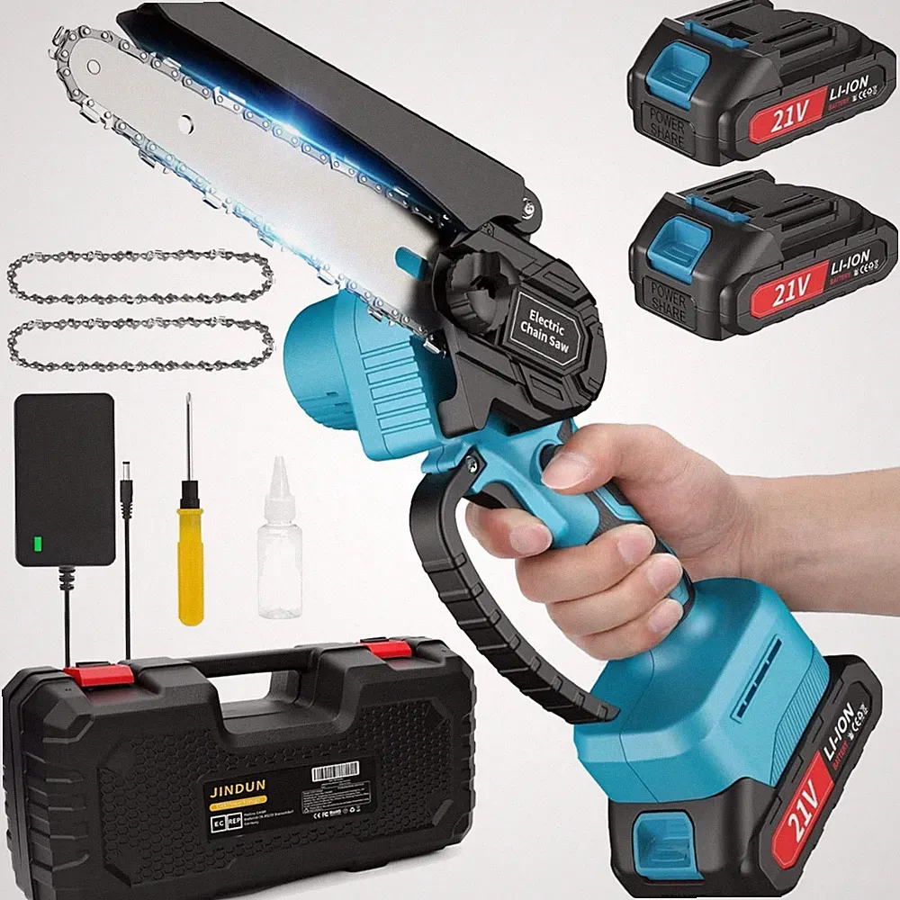 Kettensäge Akku 21V 6 Zoll Mini Kettensäge Holzschnitt Garten Leicht