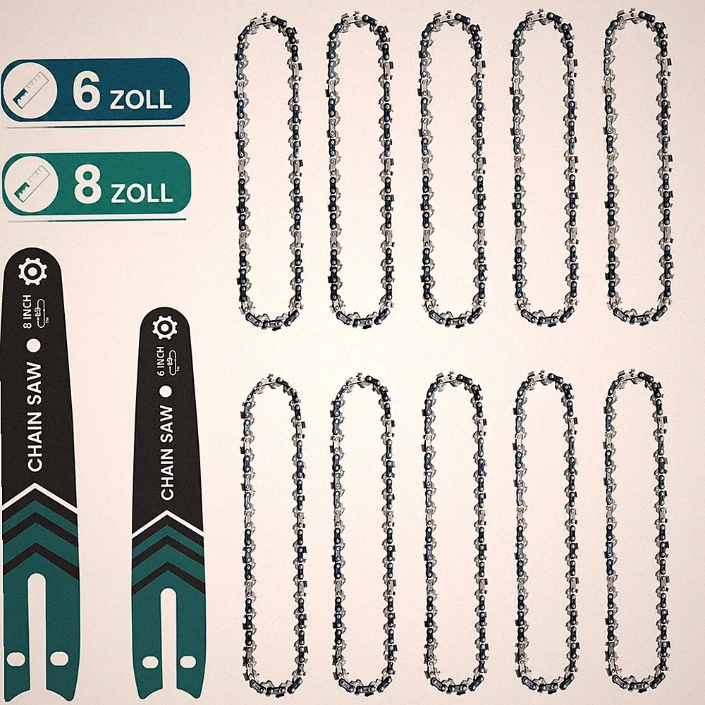 Kettensäge Sägekette & Führungsschiene Set 6/8 Zoll für Mini Elektrokettensäge